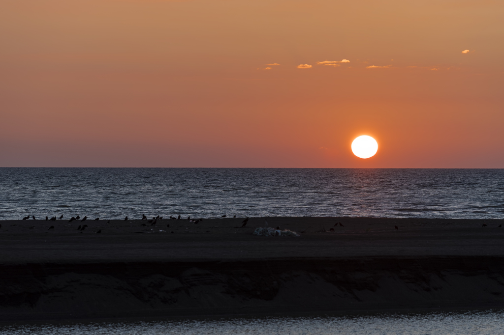 オロロンラインの夕暮