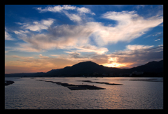 秋雲と茜空