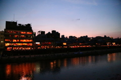四条河原町の夕暮れ