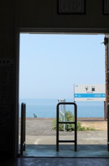 下灘駅　額縁の風景