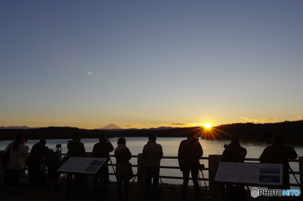 狭山湖の夕日