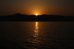 琵琶湖の夕日