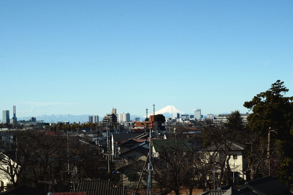 朝と夕べの富士山—1