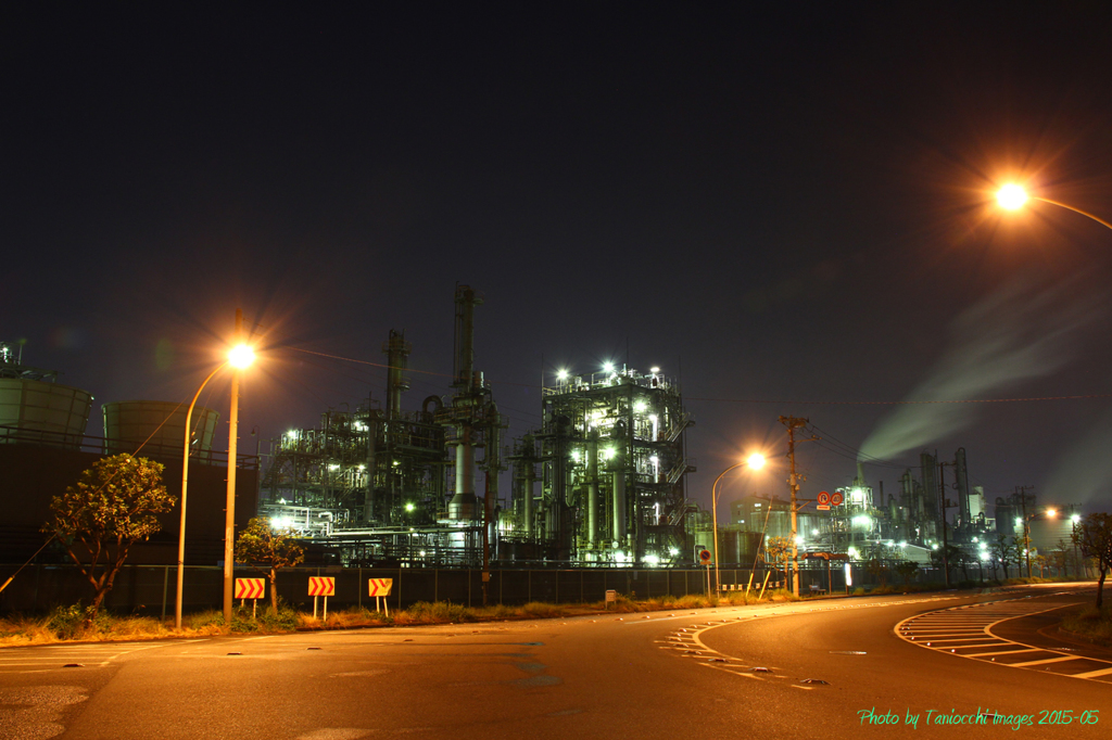 川崎工場夜景　日本触媒川崎（製）千鳥工場
