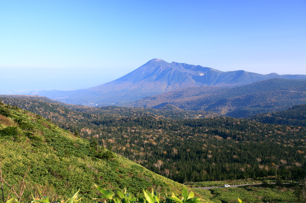 晩秋の八幡平：樹海と岩手山