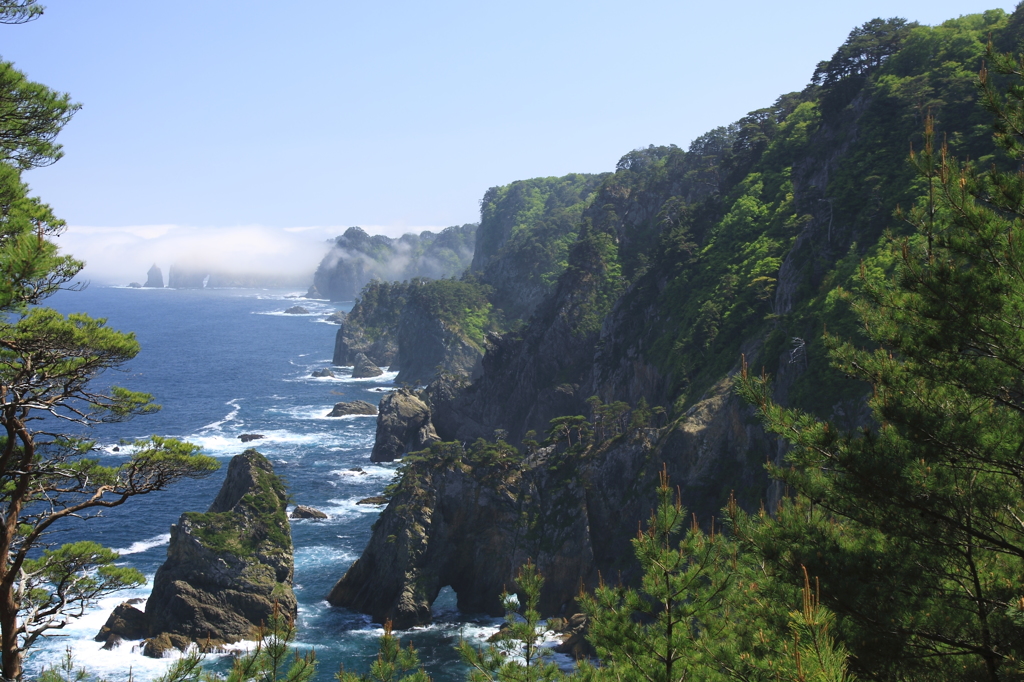 霧が引いた北山崎