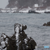 津軽半島 冬のスヌーピー岩