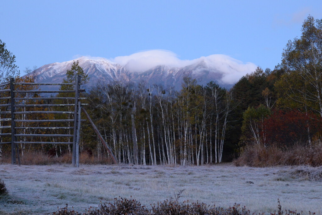 初雪被りに開田高原より