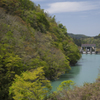 中津川を望む