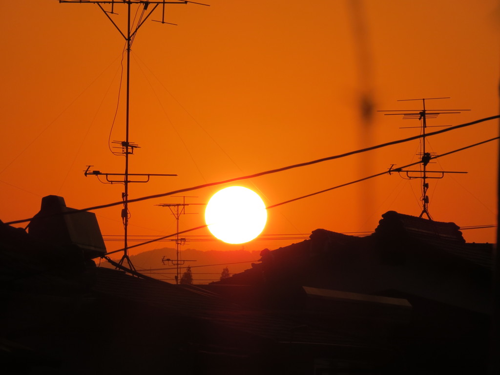 ベランダからの夕日１