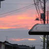車庫から見える夕暮れ