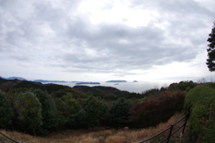 展望台から魚眼で望む