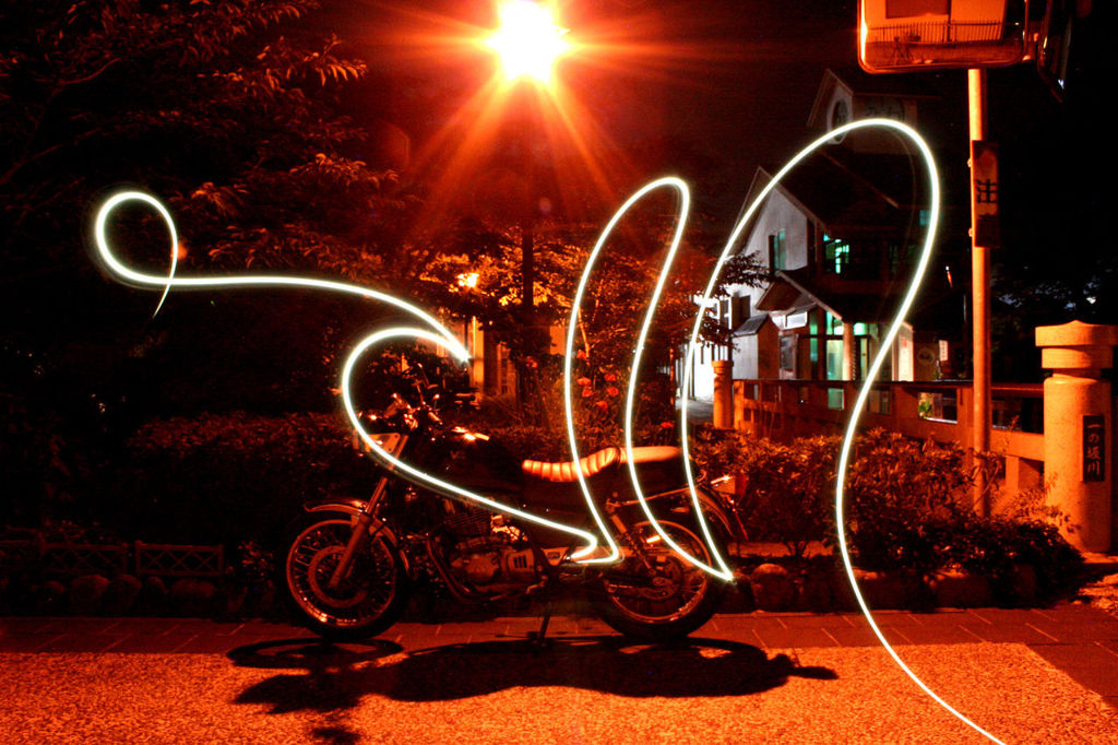 Night Line With My Bike