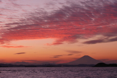 あかね雲と富士