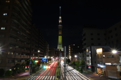 スカイツリー@浅草通りの歩道橋