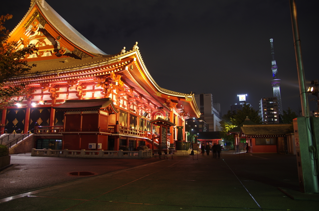 浅草寺本堂＆東京スカイツリー