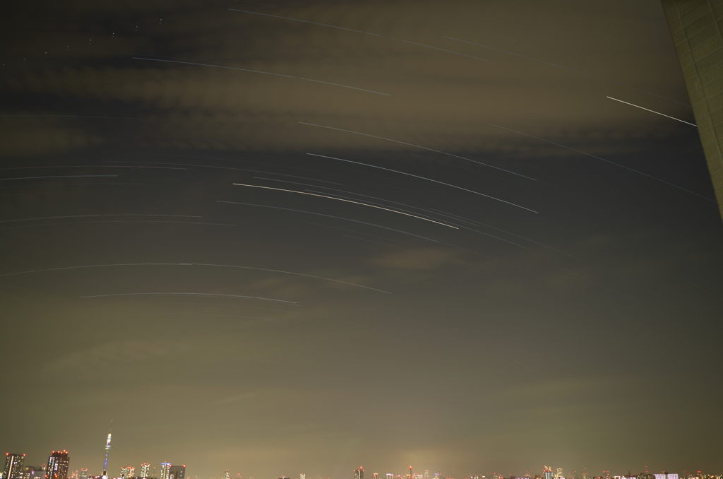自宅のベランダからの星