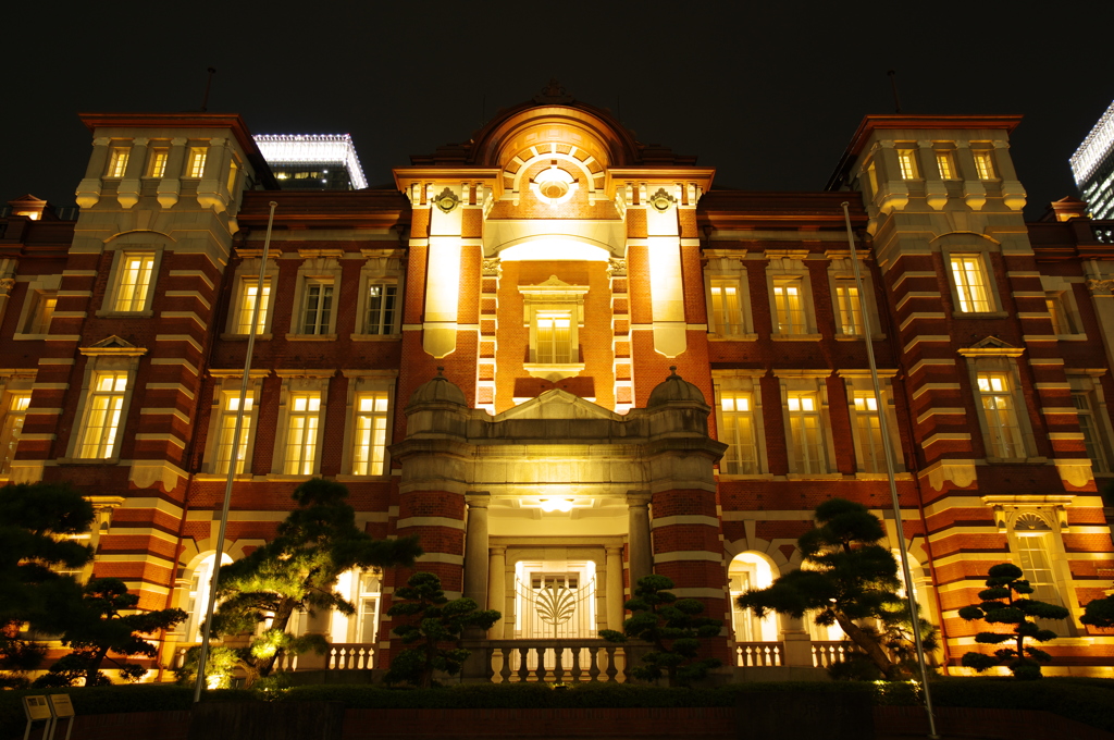 夜景 街並み・建造物 東京 駅 東京駅 