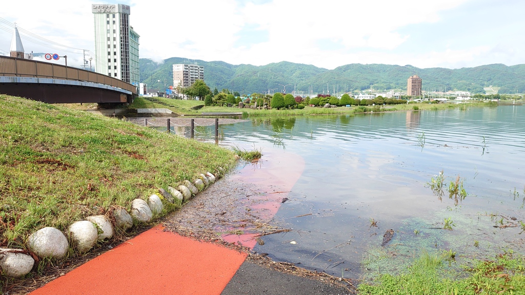 散歩道が水没