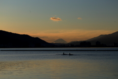 諏訪湖からの富士山の季節になっていた (3)