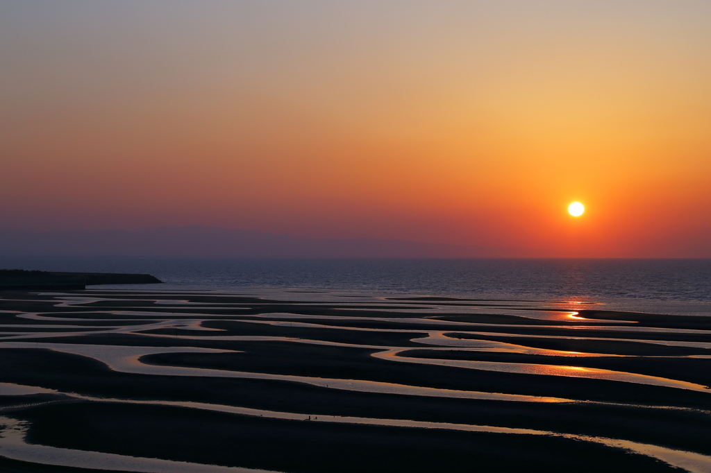 真玉海岸で夕焼け('14.3.22)-2
