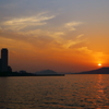 百道で夕焼け('14.5.31)