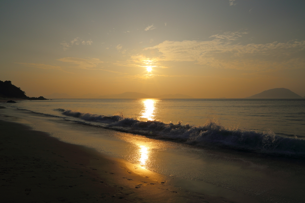 志賀島で夕焼け（'14.2.1）-2