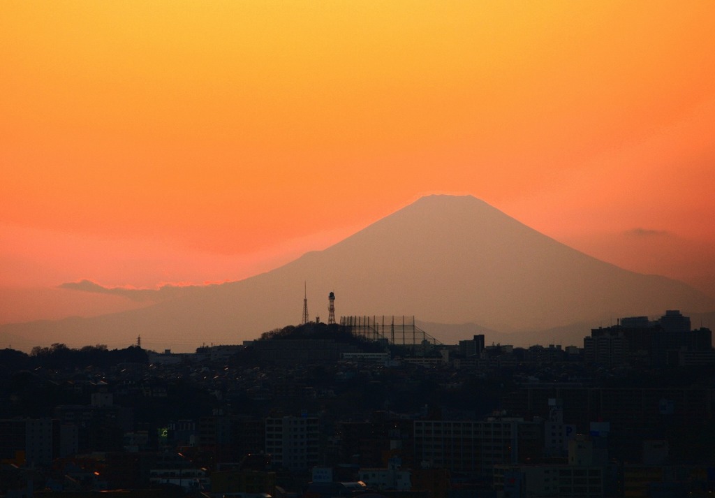 夕焼け富士
