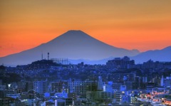夕暮れ富士