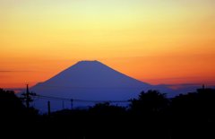 今日の夕焼け富士