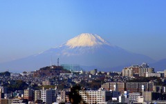 朝の陽の富士
