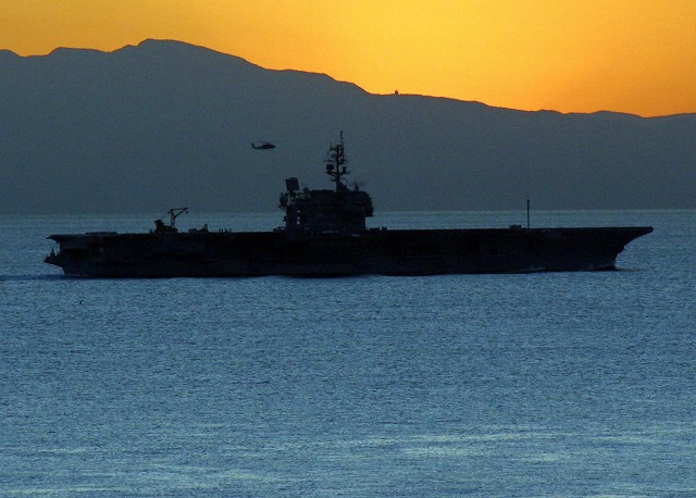 夕日の着艦