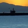 夕日の着艦