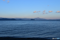 高島市散歩　日没の琵琶湖