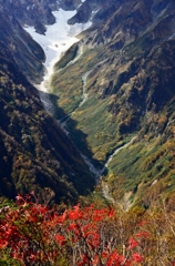 鹿島槍雪渓　秋