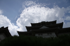 天守閣、雲、小田原城