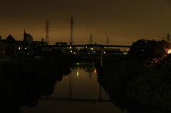 夜、渋田川