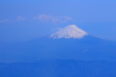 飛行機から見た富士山