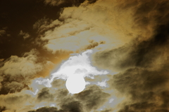 逆光の太陽