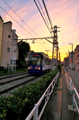 夕焼けと都電・・・