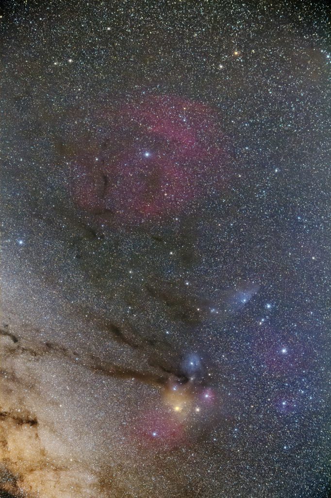 サソリ座頭部周辺の散光星雲群