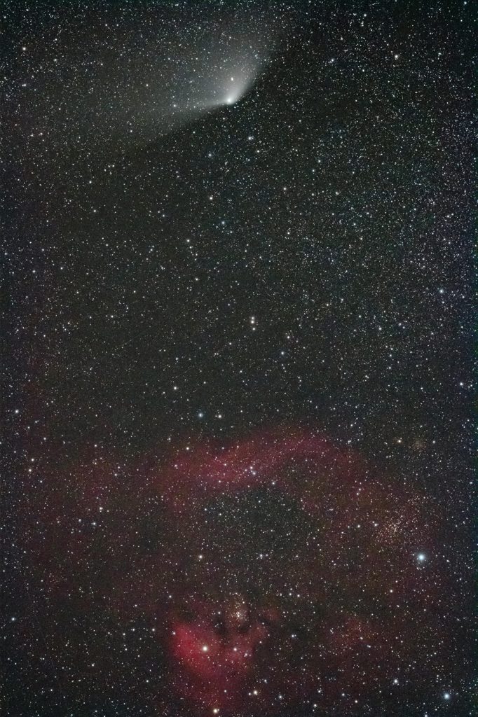 5月6日ケフェウス座の散光星雲側を通過するパンスターズ