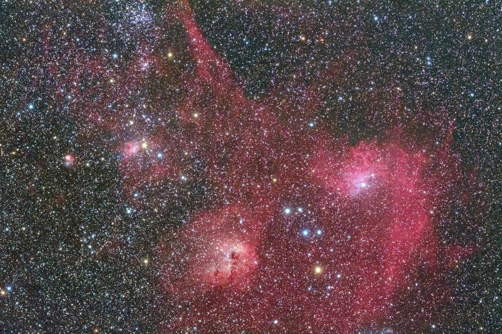 勾玉星雲と髑髏星雲からアリクイ星雲