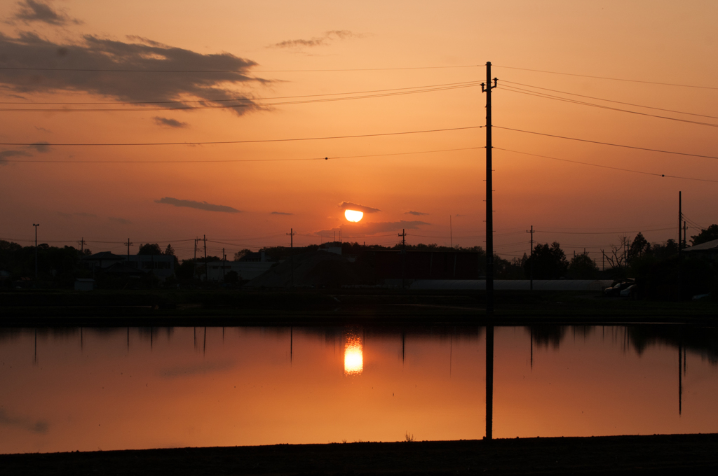 夕暮れ水鏡