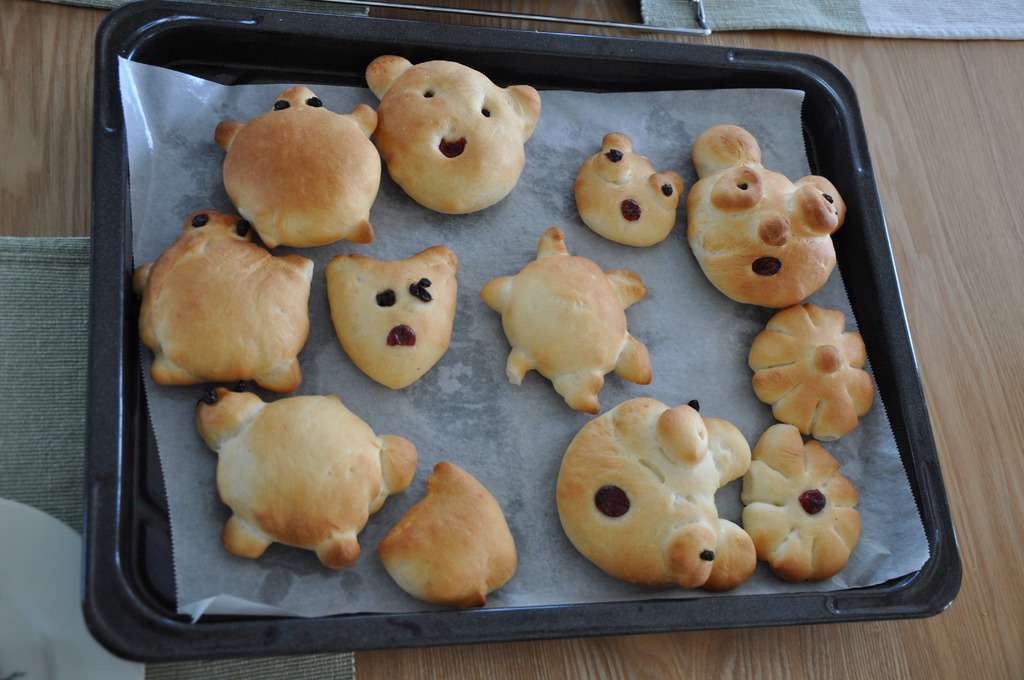 いろいろな形のパンが出来ました