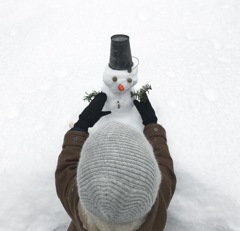 初めての雪ダルマ