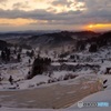 星峠から　根雪前の棚田