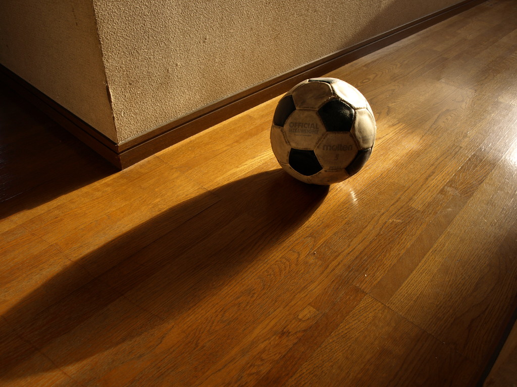 寂しそうなサッカーボール