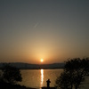 琵琶湖の夕日