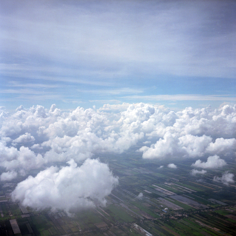 着陸態勢・タイ上空